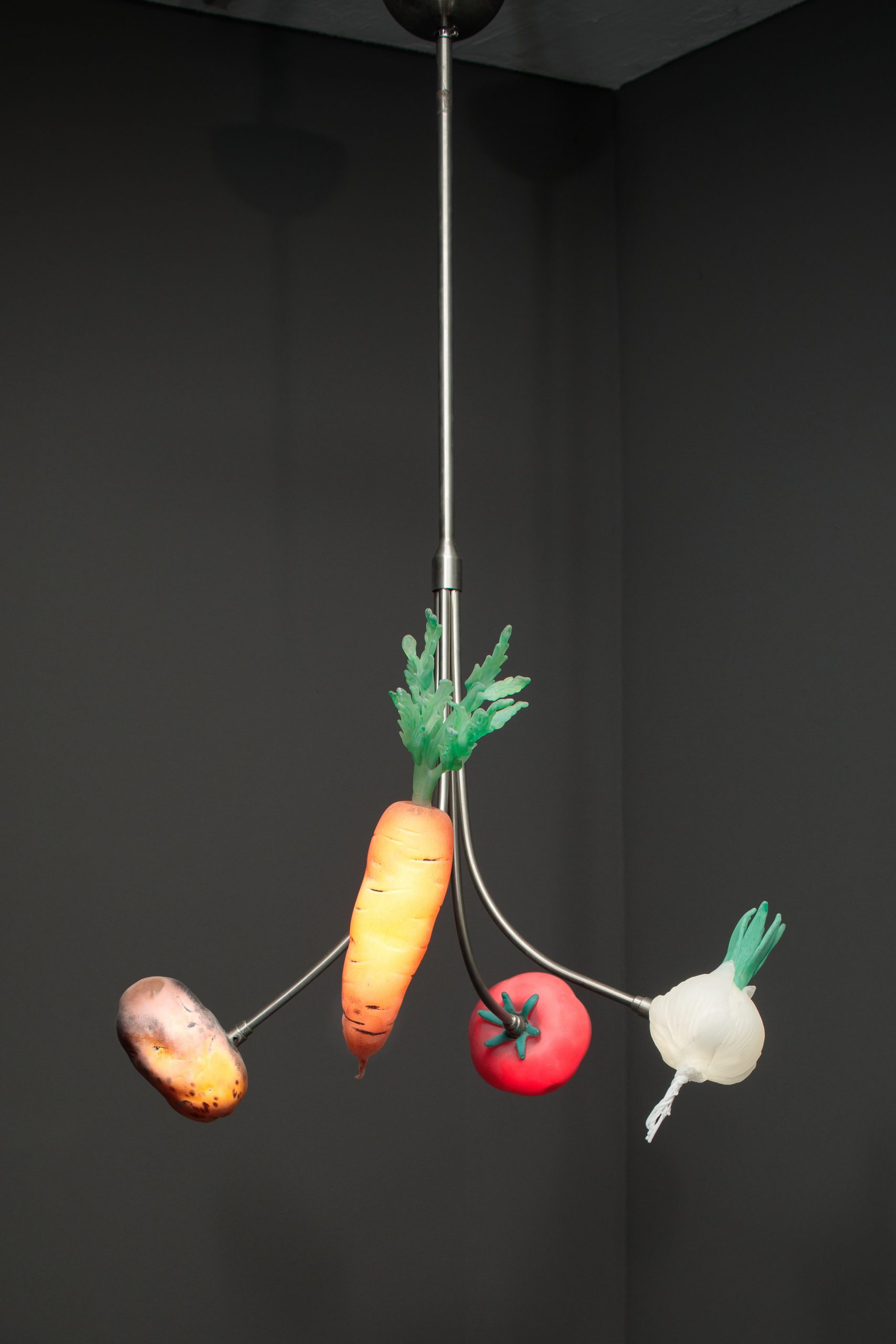 Laure Prouvost's Vegetables Falling from the Sky Chandelier